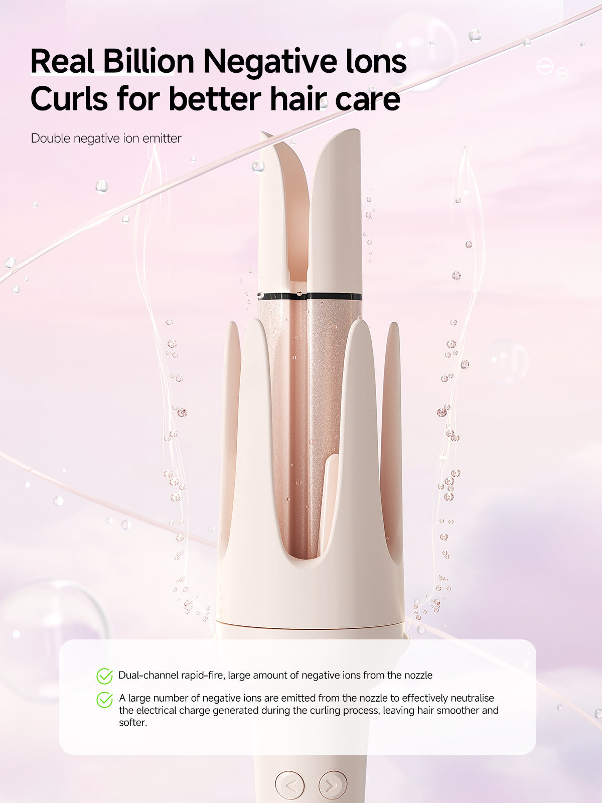 Fully Automatic Curling Iron, 32mm Straightening Comb, Removable Head, 3-in-1, Negative Ion Straightener for Large Waves
